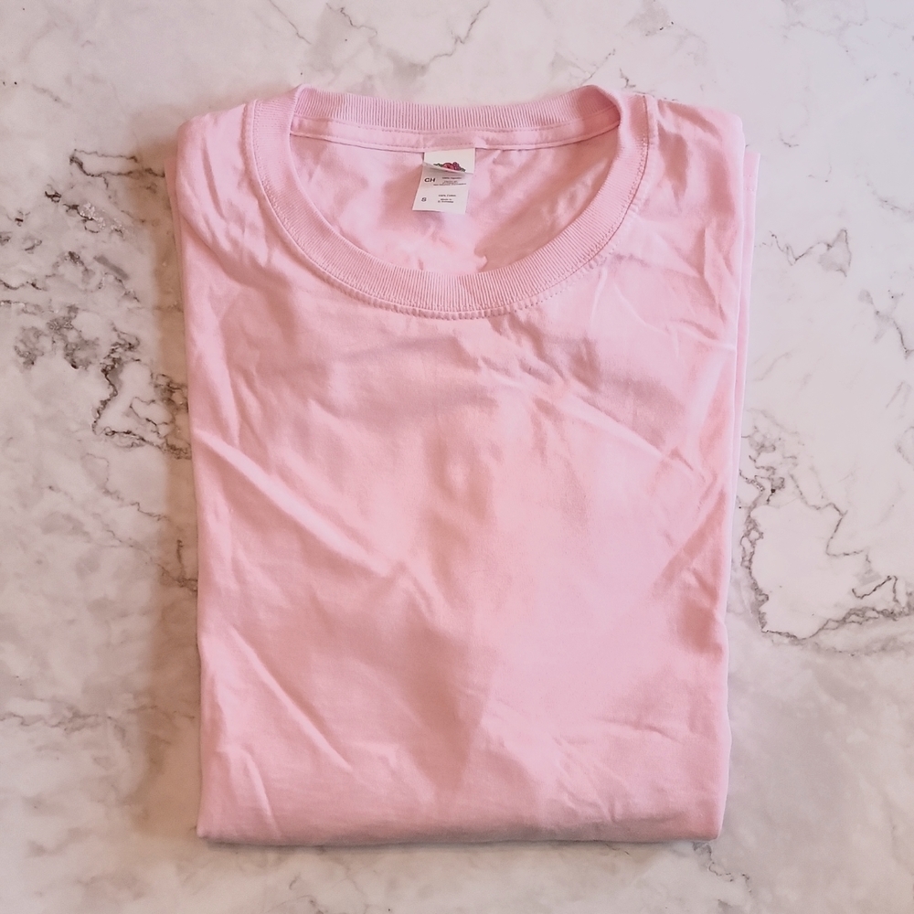 Mens pink long sleeve tee Small (S)